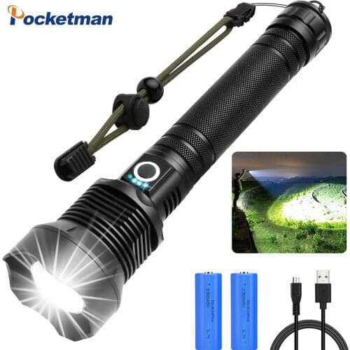 90000LM Rechargeable LED Flashlight Lanterna Tactical Torch Brightest Handheld Flashlight Waterproof Scalable for Camping Light