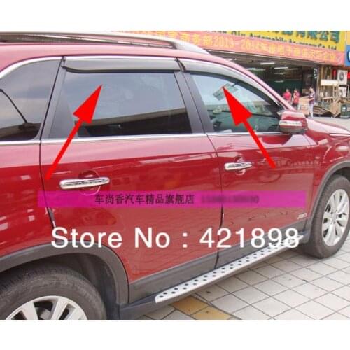 Plastic Exterior Visor Vent Shades Window Sun Rain Guard Deflector For Kia Sorento 2013 2014 2015