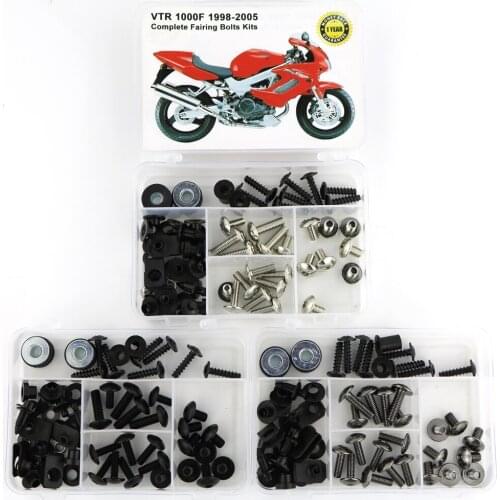 Fit For Honda VTR1000F 1998 1999 2000 2001 2002 2003 2004 2005 Motorcycle Complete Full Fairing Bolts Kit Clip Nuts Screws Steel