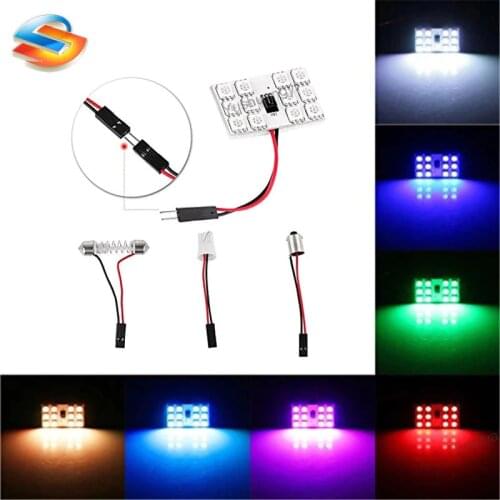 10PCS RGB T10 5050 12SMD Auto Remote Controlled Colorful Led Lamp Car Interior Lights Atmosphere Lamp DC 12V