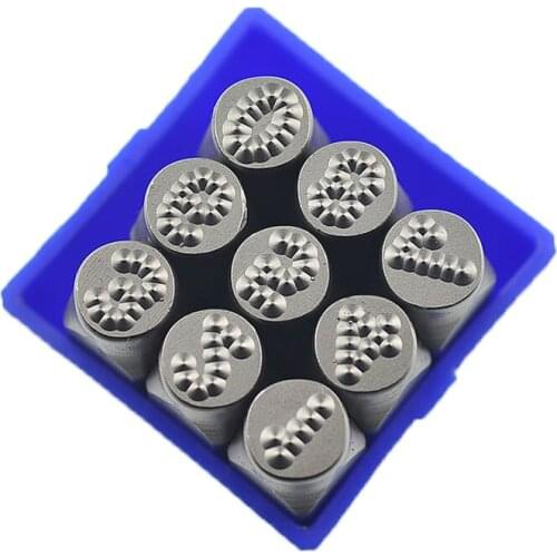7/8/10mm 0-9 Dotted number stamp letters Steel word punch stamp/leather stamp letters HRC60