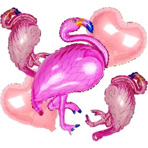 5 Pcs Flamingo & Mini Flamingo And 18 Inch Star Balloons Party Supplies, Animal Party Mylar Balloon for Birthday Balloon