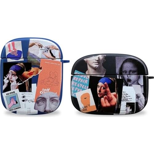 High Quality Soft TPU Case For Airpods 1/2/3Pro Bluetooth Wireless Earphone Buckle Art Label Cover For AirPods 1/2/3 Pro Case