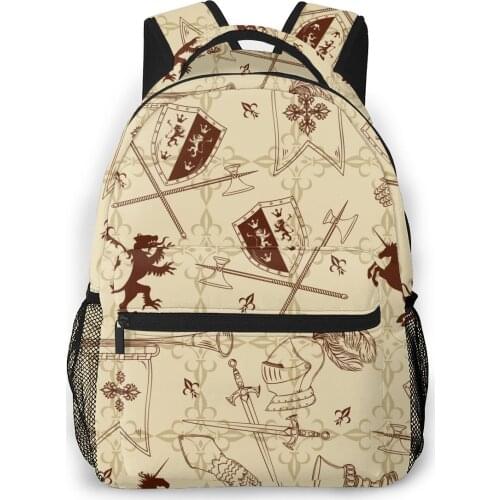 2021 Backpack Women Shoulder Bag Knight Print Fashion School Bag For Teenage Girl Backpacks Travel Bag