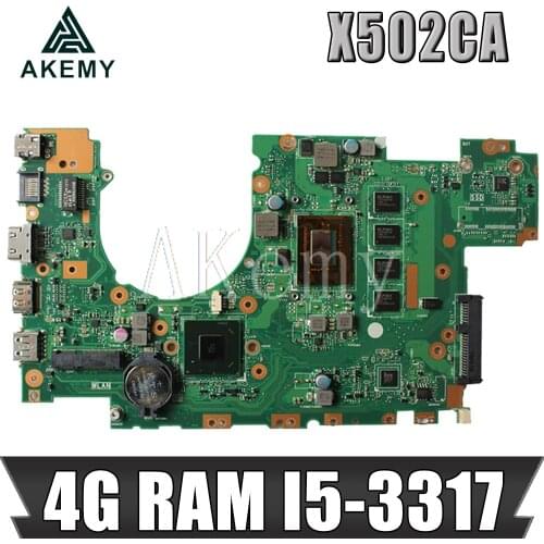 Akemy X402CA Laptop motherboard For Asus X502C X402C X502CA X402CA original mainboard DDR3L 4GB-RAM I5-3317U test 100% OK