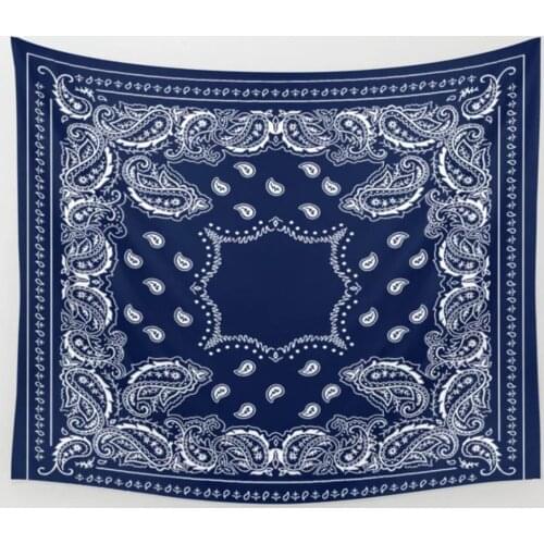 Bandana Navy Blue Boho Wall Decor Bedspread Coverlet Blanket Curtain Bedding Personalized Decorative Furniture Comfort Tapestry