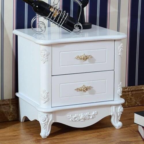 Free Shipping,European Style Bedside Table Simple Multi-function Paint Storage Storage Cabinet Large Capacity Drawer Mute Slide