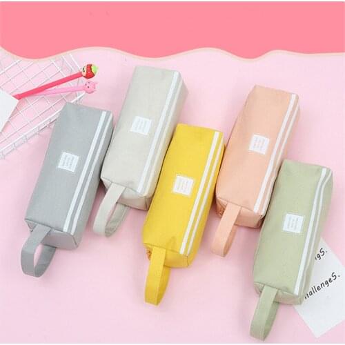 Large Capacity Pencil Cases Bags Double Zipper Pencil Case Pouch Storage Bag for School Office Stationary Supplies