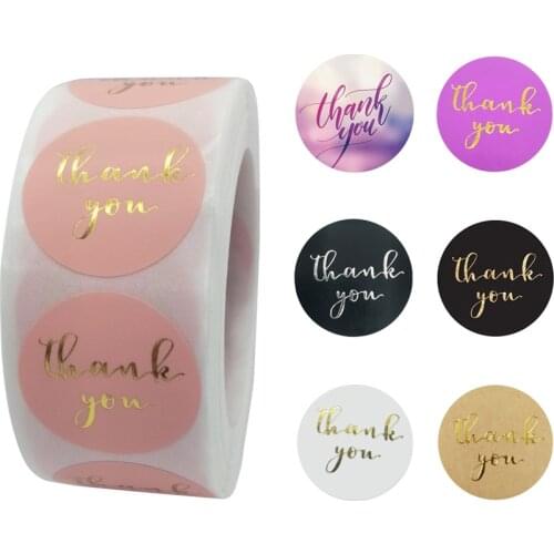 Label paper Thank You Sticker Seal Labels Christmas Gift Decor Sticker for Package Wedding Birthday Favors Stationery Sticker