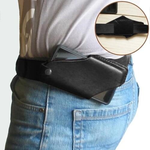 Women Men Cellphone Loop Holster Case Belt Waist Bag Props Artificial Leather Purse Phone Wallet Pocket Outdoor Unisex Bag