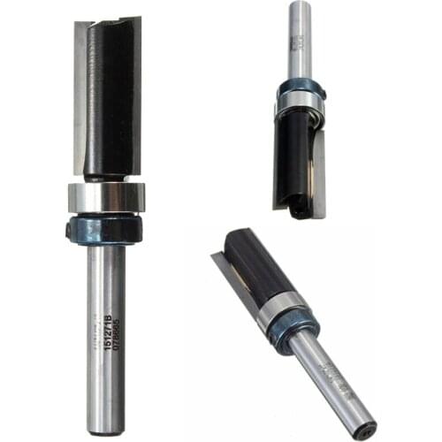 High Quality Flush Trim Router Bit Top & Bottom Bearing 1" H X 1/4'' Shank Woodworking Tool