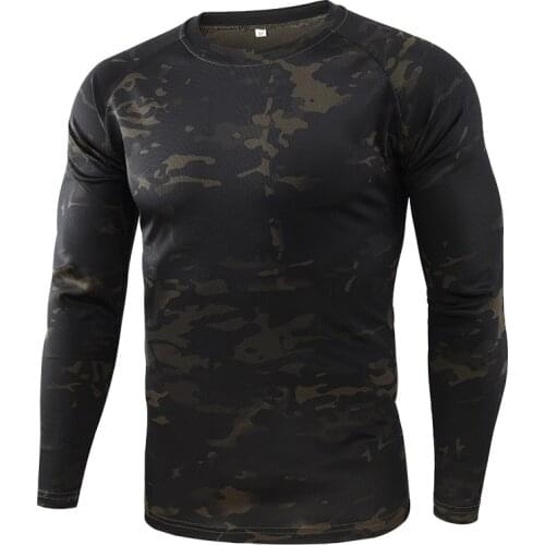Tactical Military Camouflage T Shirt Men Breathable Quick Dry Army Tops Full Sleeve Outdoor Hunting Fish Hiking Camping T Shirts
