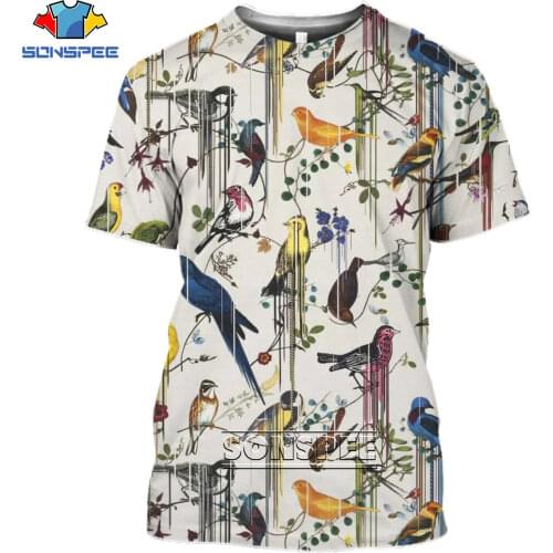 SONSPEE Summer Casual Men T-Shirt Insects Birds 3d Printing t shirts Unisex Pullover Tops Novelty Streetwear Funny Short Sleeve