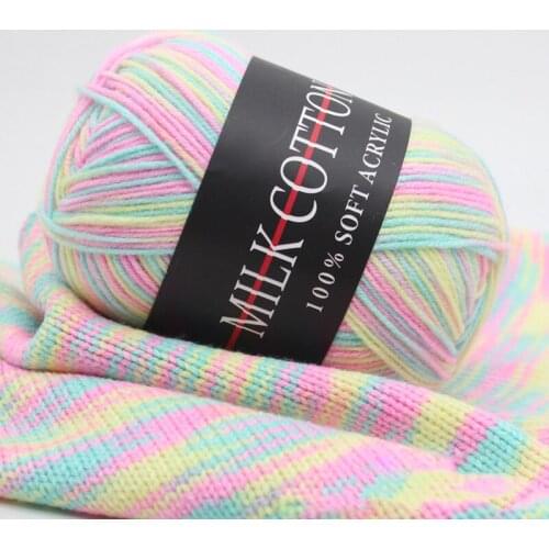 50G Milk Cotton Gradient Yarn Fancy Yarn For Knitting Milk Cotton Blended Worsted Crochet Yarn To Knit Line Threads Knitted Diy