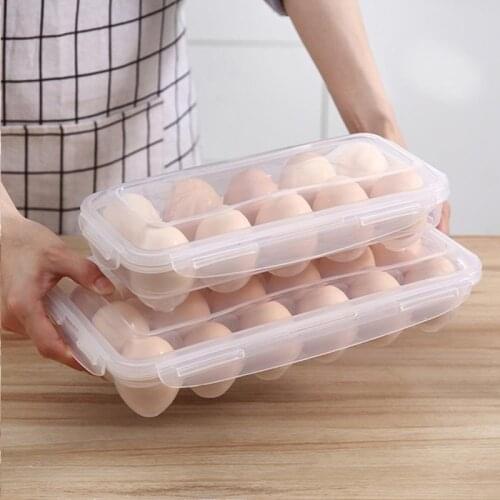 10/18 Grids Eggs Box Kitchen Storage Containers Refrigerator Organizer Plastic Transparent Case Egg Box Kitchen Organizer