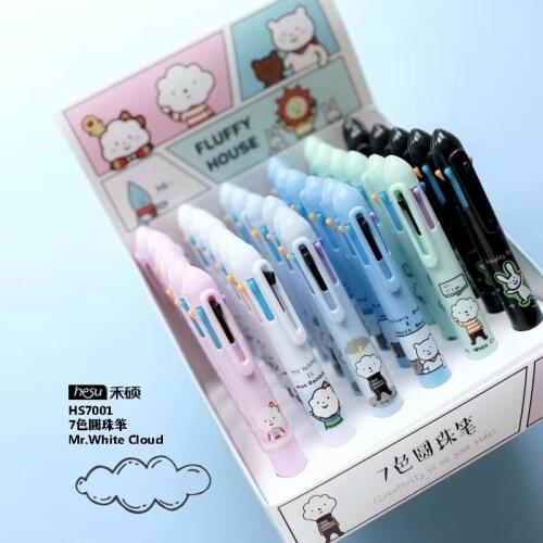 Cartoon Fluffy House 7 Colors Chunky Ballpoint Pen School Office Supply Gift Stationery Papelaria Escolar