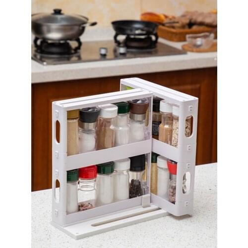 Multi-Function Rotating Storage Rack Multifunction Daily Storage Rotating Shelf Kitchen Cabinet Spice Holder Storage Rack Shelf