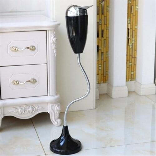 Floor Standing Ash Tray w/ Lid Stainless Steel Adjustable Height Smoking Ashtray Vertical Rotating Cigarette Closable Ashtrays