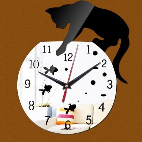 New wall clock quartz large decorative diy clocks acrylic mirror modern living room modern design 3d wall stickers