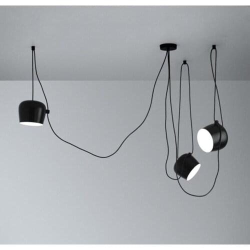 Nordic Minimalism Pendant Light Designer Creative Aluminum Lighting White Black Cafe Clothing Store Drum Art Lamp L
