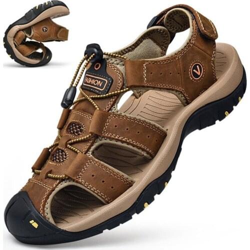 2021 Summer New Sandals Mens Outdoor Leisure Sports Sandals Trendy Fashion Breathable Baotou Beach Shoes Lightweight Mens Shoe