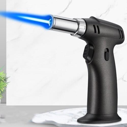 New High Temperature Outdoor Camping BBQ Baking Kitchen Tools Lock Fire Design Security Lock Point Cigar Gas Lighter