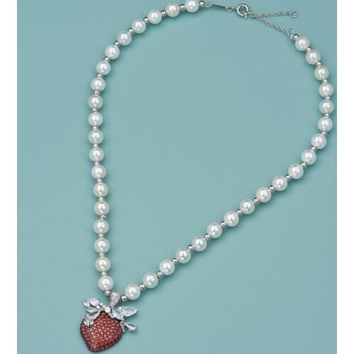 Shell Bead Necklace S925 Sweet Cool Wind Pendant Girly Short Clavicle Necklace