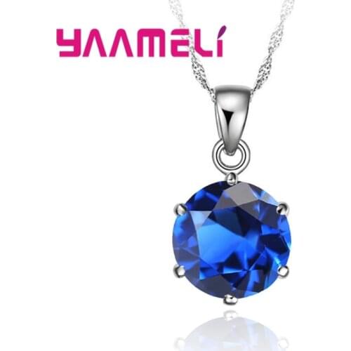 Cost Sale Nice 925 Sterling Silver Necklace Women Wedding Jewelry 6 Claw Cubic Zircon Pendant Engagement Accessories