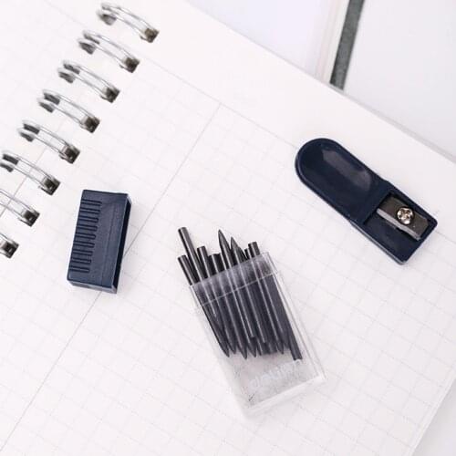 2 Set 2mm Compass Core Replacement Pencil Lead Stationery with Pencil Sharpener for Students Drafting Tools Compasses Tool