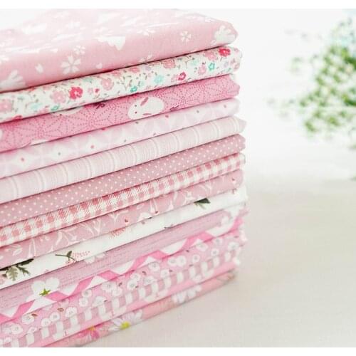 Japanese And Korean Style Pink Floral Cotton Fabric Sewing Material For Kids Pajamas P71-1