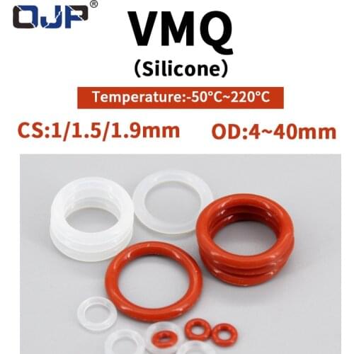 Silicone rubber O-ring sealing gasket ring gasket thickness CS1/1.5/1.9 air-tight waterproof soft elastic rubber