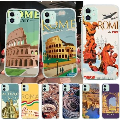 Vintage Colosseum Rome Italy Bling Cute Phone Case for iPhone 11 pro XS MAX 8 7 6 6S Plus X 5S SE 2020 XR cover