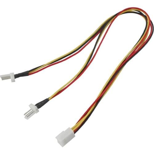 2 x 3Pin Male to 3Pin Female Splitter Power Adapter Cable 12inch for PC Chassis Fan