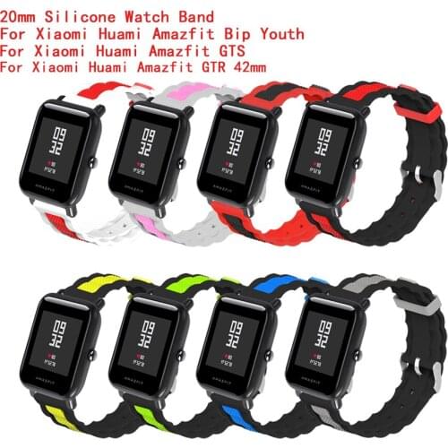 20mm Silicone Watch Band For Amazfit Bip Strap Sport Bracelet for Huami Amazfit Bip Youth Wrist band Smart Watch Accessories