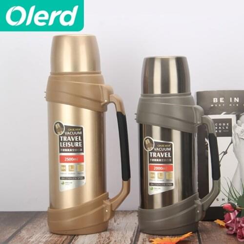 2000/2500ml Thermos Flask Outdoor Stainless Steel Termos Large Capacity Thermo Coffee Mug Cup Water Bottle ThermosFlask
