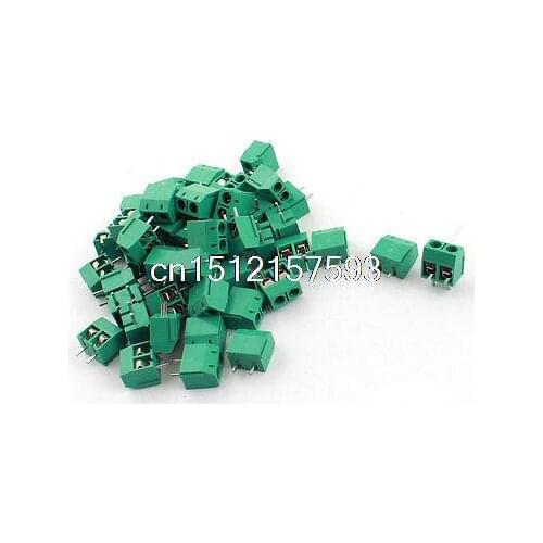 50Pcs 300V 15A 2 Way PCB Board Screw Terminal Block Connector 5mm Pitch