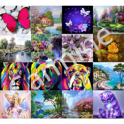 Landscape DIY 5D Diamond Painting Animal Cross Stitch Homemade Mosiac Art Embroidery Full Round&Square Drill Home Decoration
