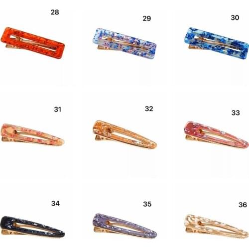 Acrylic Hair BB Clip Snap Barrettes Accessories Hairpin Women Girls Acetate Leopard Rectangle Shiny Hairgrip 60pcs FJ901