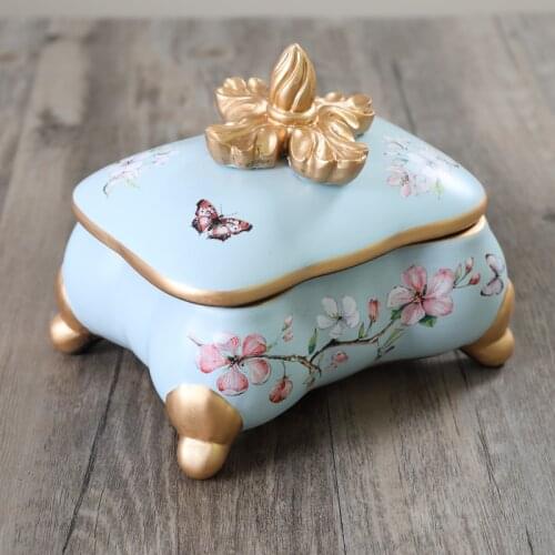 American ceramic jewelry box ornaments home decoration box dressing table storage European storage box home jewelry box