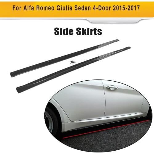 Carbon Fiber Car Side Skirts Bumper Aprons for Alfa Romeo Giulia Sedan 4 Door 2015 2016 2017