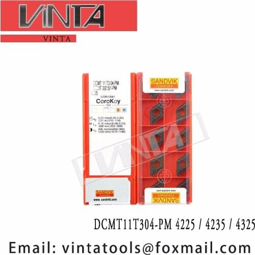 Free shipping high quality DCMT11T304-PM 4225 / DCMT11T304-PM 4235 / DCMT11T304-PM 4325 cnc carbide turning inserts