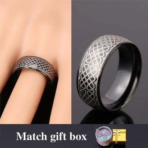 Black Ring For Men Trendy Jewelry With Gift Box Free Shipping Fashion Jewelry Vintage Mens Ring 316L Stainless Steel GR995