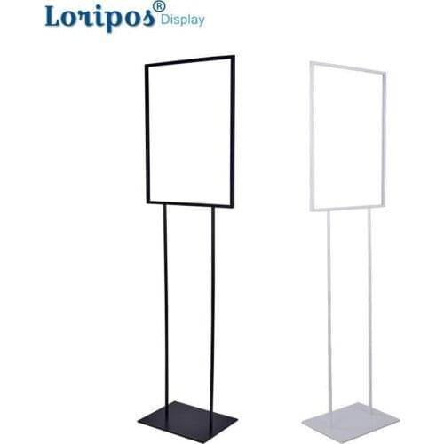 Black Showroom Banner Display Rack Poster Frame Advertising Racks Banner Display Stand Wedding Poster Holder Display Floor Stand