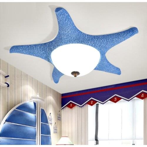 Childrens room lights boys and girls bedroom lights cute cartoon creative starfish led Ceiling Light Mediterranean ceiling lamp