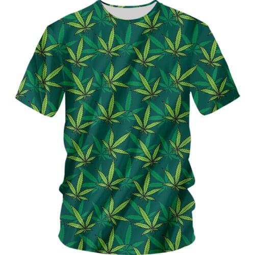 IFPD EU/US Size 3d Print O-neck T Shirts Maple Green Leaf Streetwear Weed Plant Men Women Fashion T-shirt Harajuku Plus Size