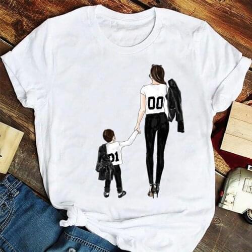 Clothes Graphic T Top Lady Print Female Tee T-Shirt Women Cartoon Elegant Happy Time Mother Mom Mama Cartoon Tshirts