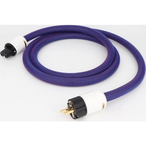 Hi-end OFC silver plated EU AC audio power cable,P-320E C-320 schuko power plug extension cable,audiophile DIY