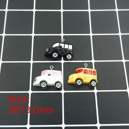 Kawaii Car set charms pendants for jewelry making bracelets necklace earrings making resin flat back cabochon