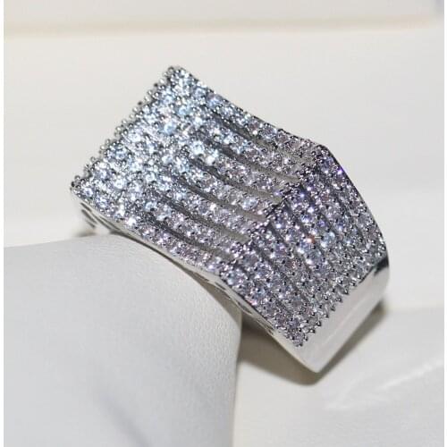 Fashion Jewelry Women Jewelry Pave set 168pcs cz 5A Zircon stone Silver color Engagement Wedding Band Ring for women