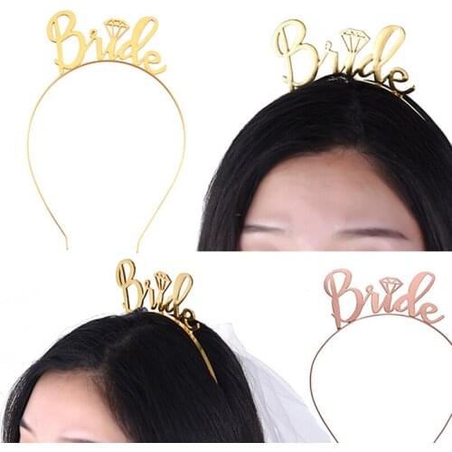 Rose Gold Diamond Bride To Be Sash Tiara Crown Headband Set Vintage Wedding Party Bridal Shower Engagement Decoration Favor Gift